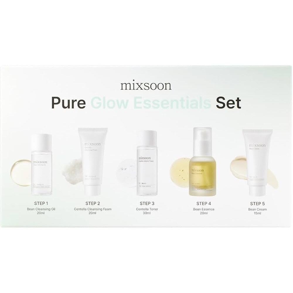 Mixsoon Pure Glow Essentials Set - 5-Step Skincare Kit - Travel kit, Travel